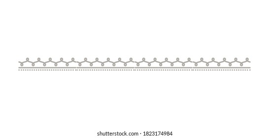 silver decorative ornament line with points design of best quality product theme Vector illustration