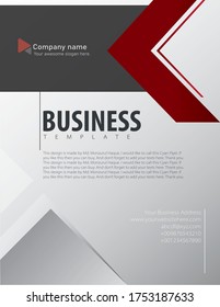 Silver deep red business flyer.