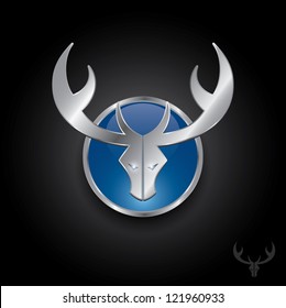 Silver deer - vector illustration