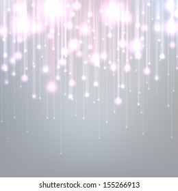 Silver defocused background with brigth sparkles. Vector illustration.  