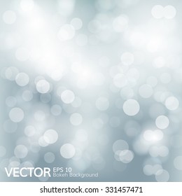Silver defocused christmas background.-Vector illustration. 