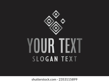 Concepto de diseño de logotipo de diamantes de plata