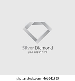 silver Diamond Logo Design Template. Vector Illustration