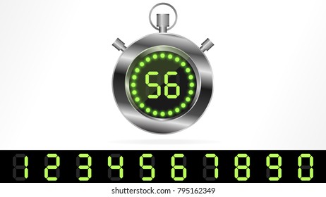 silver digital stopwatch