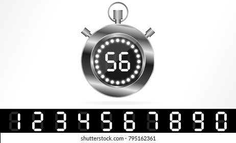 silver digital stopwatch
