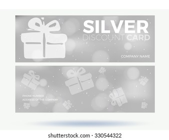 silver discount card with gift