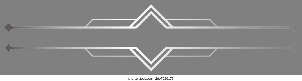 Silberteiler, elegante graue Linie für Vintage-Dekoration
