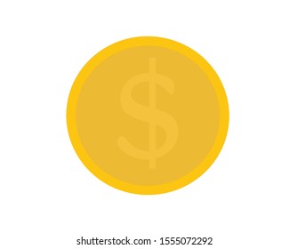 Silver dollar coin.  vector illustration