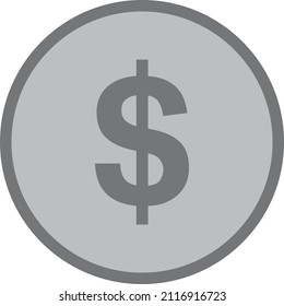 Silver dollar coin, Vector illustration