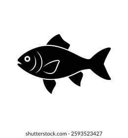 Silver Dollar Silhouette Vector Art and Black Color Silver Dollar Fish Design
