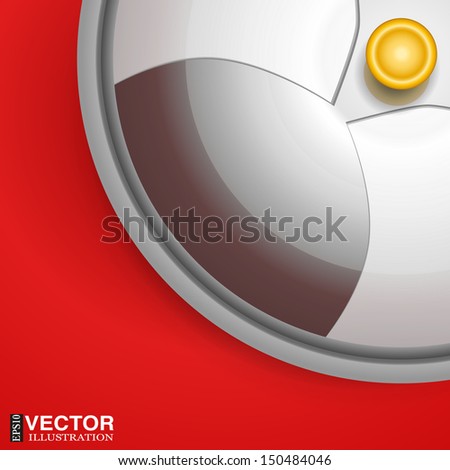 Silver dome plate cover on red tablecloth. Vector illustration, eps 10, contains transparencies.