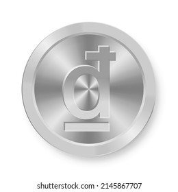 Silver Dong coin Concept of internet web currency