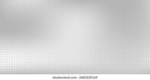 Silver dot abstract foil background with metal mirror texture. Chrome gradient surface with light gloss modern abstract