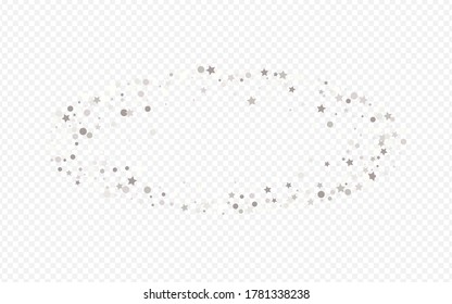 Silver Dot Abstract Transparent Background. Modern Sparkle Invitation. White Confetti Anniversary Wallpaper. Polka Luxury Postcard.