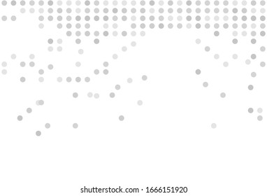 confeti de punto plateado. Sorprendente fondo abstracto de plata variados círculos. Plata Patrón moderno para sus proyectos.