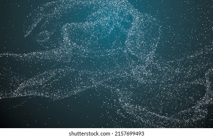 Silver dots confetti magic powder explosion. Luxury silver confetti smoke over dark blue black background. Vector party sparke snow dots smoke texture, magic powder explosion. Summer party background