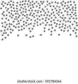 Silver dots isolated on white background. Confetti celebration, Falling silver abstract decoration for party, birthday celebrate, anniversary or event, festive. Festival decor. Vector illustration