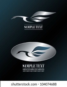 Silver duck - vector label