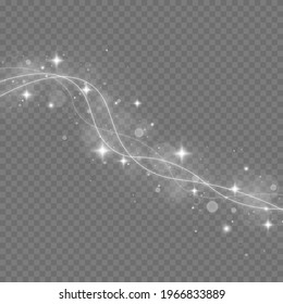 Silver dust. Beautiful light flashes. Dust particles fly in space.