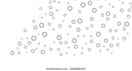 Silver Dust and Glitter Explosion with Snow Falling Sideways on Grey Vector Background. Vector Confetti and Snowfall with Sparkling Silver Dust Frame on Grey Background