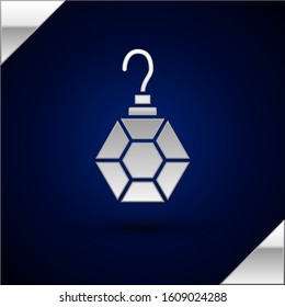 Silver Earring icon isolated on dark blue background. Jewelry accessories.  Vector Illustration