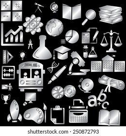 Silver education icons