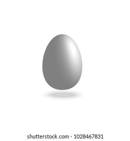 Silver egg isolated on white background.