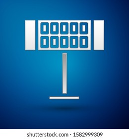 Silver Electric heater icon isolated on blue background. Infrared floor heater with remote control. House climate control.  Vector Illustration