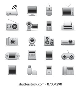 silver electronic icons