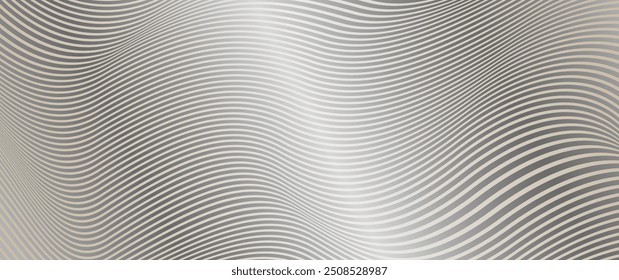 Fundo elegante prata com padrão de linhas e gradiente de luxo. Ilustração vetor abstrata moderna premium para convite, flyer, design de capa, voucher prestigiado, banner de negócios, convite de luxo.
