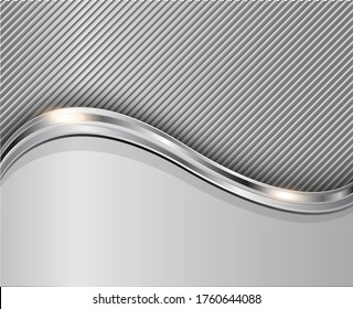 Silver elegant background, metallic vector design.