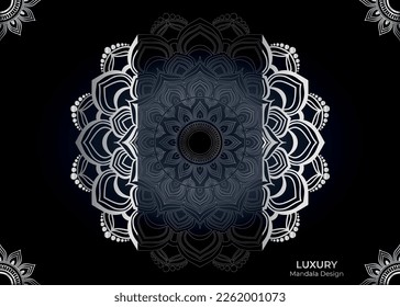Silver elegant decorative luxurious ornamental mandala design background