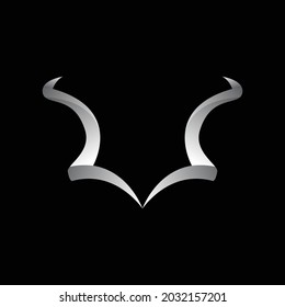 Silver Elegant Kudu Horn Logo Template