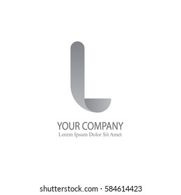silver elegant l initial letter 3d typography design logotype for brand and company identity