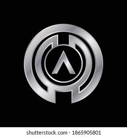 Diseño con logotipo elegante plateado para la letra A. Diseño del logotipo metálico Vector Silver para la letra A