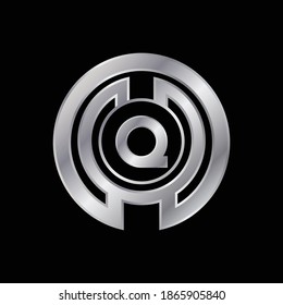 Silver Elegant Logo Design for Letter Q. Vector Silver Metallic Logo Design for Letter Q.