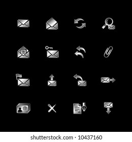 Silver e-mail icons