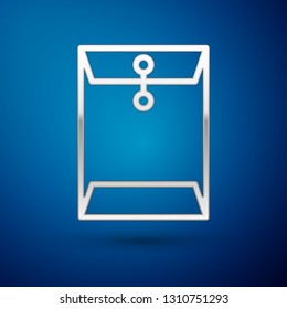 Silver Envelope icon isolated on blue background. Email message letter symbol. Vector Illustration