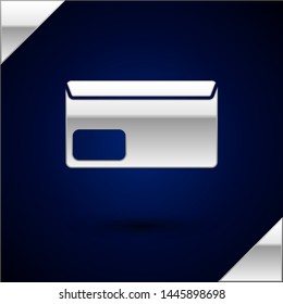 Silver Envelope icon isolated on dark blue background. Email message letter symbol.  Vector Illustration