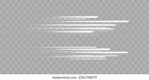 Elementos de luz de neón que se desvanecen de plata, vector. Alta velocidad. Líneas de velocidad de movimiento blanco brillante y borrosas. Papúa Nueva Guinea. Curva de filamento giratoria. Efecto luminoso. Ola ligera del sendero, línea de seguimiento del camino de incendios. 