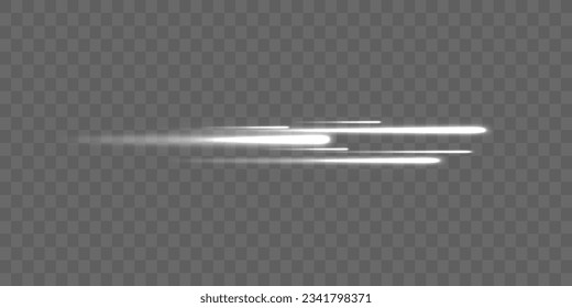 Elementos de luz de neón que se desvanecen de plata, vector. Alta velocidad. Líneas de velocidad de movimiento blanco brillante y borrosas. Papúa Nueva Guinea. Curva de filamento giratoria. Efecto luminoso. Ola ligera del sendero, línea de seguimiento del camino de incendios. 