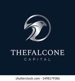 Silver Falcon Inside Circle Logo for Capital