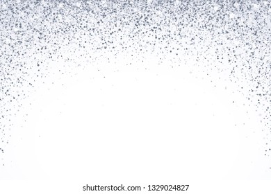 Silver falling particles arch form, on white background. Vector