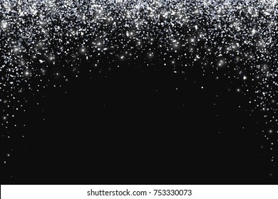 Silver falling particles in arch form. Vector illustration