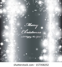 Silver Festive Christmas Background - Vector Illustration, Graphic Design Useful For Your Design