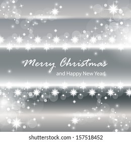 Silver Festive Christmas Background - Vector Illustration, Graphic Design Useful For Your Design
