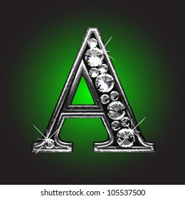 silver figure with diamonds made in vector