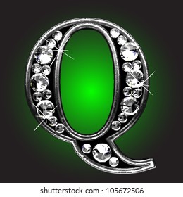 silver figure with diamonds made in vector