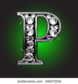 silver figure with diamonds made in vector
