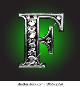silver figure with diamonds made in vector